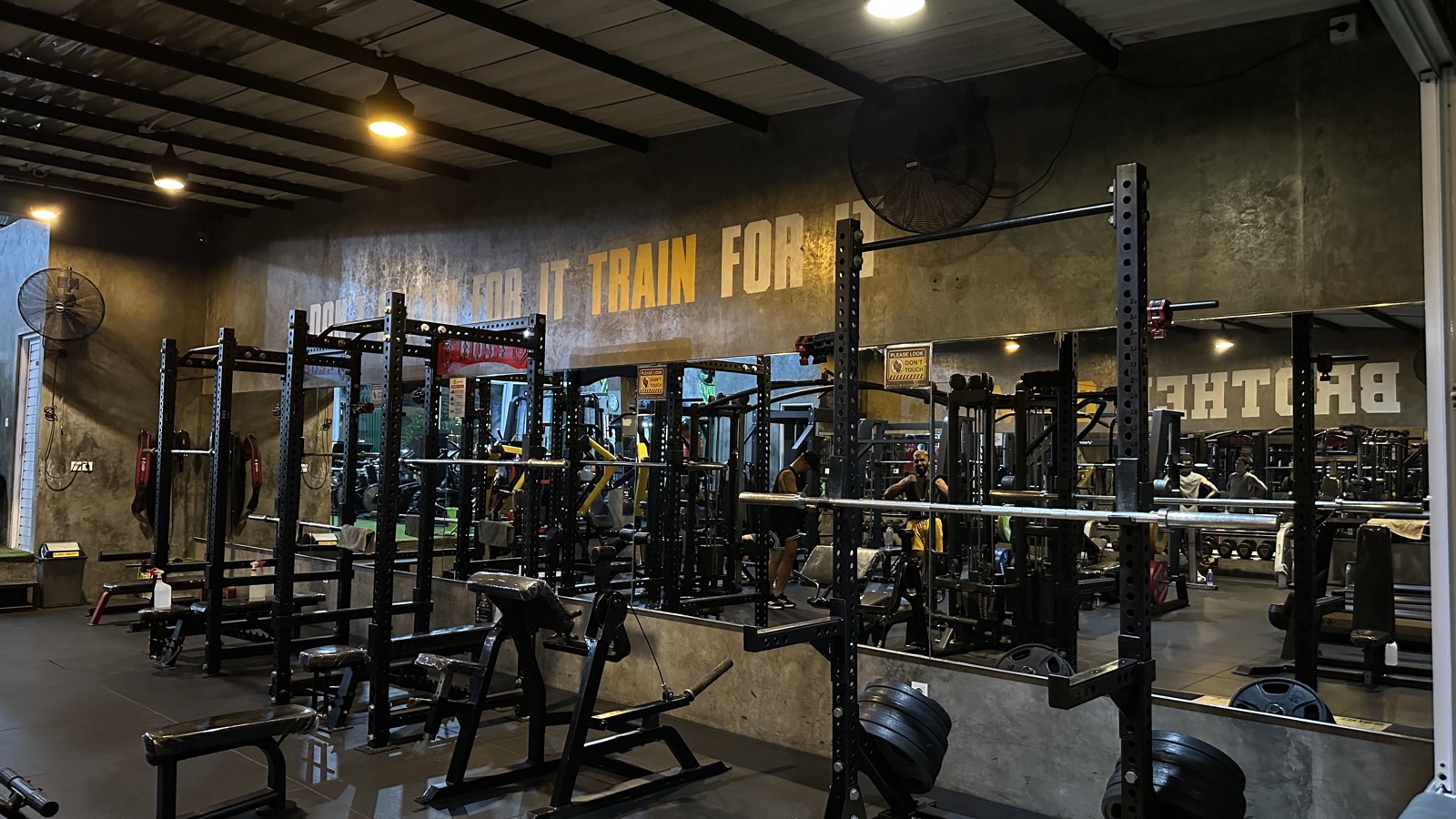 Squat racks and barbells at Brother Gym Canggu